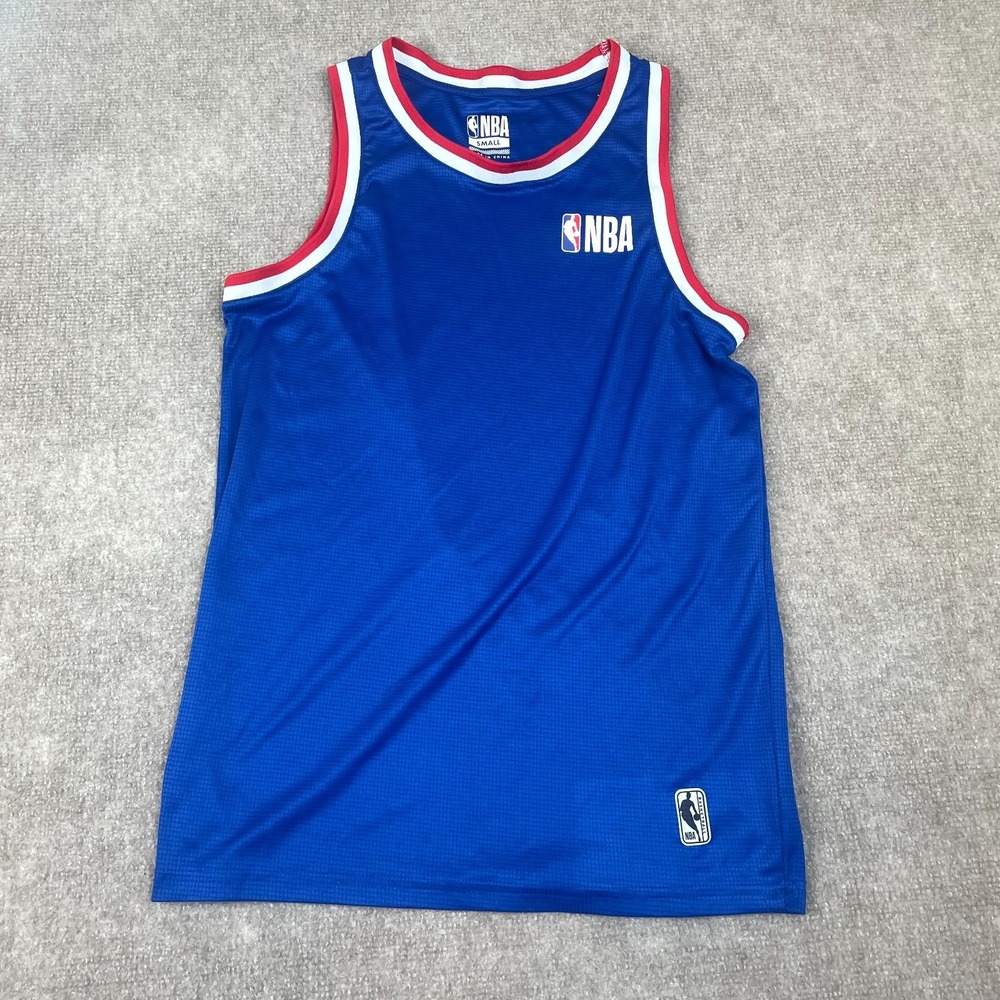 NBA Basketball Athletic Jersey Mens Small Blue Round Neck Sleeveless Sportswear